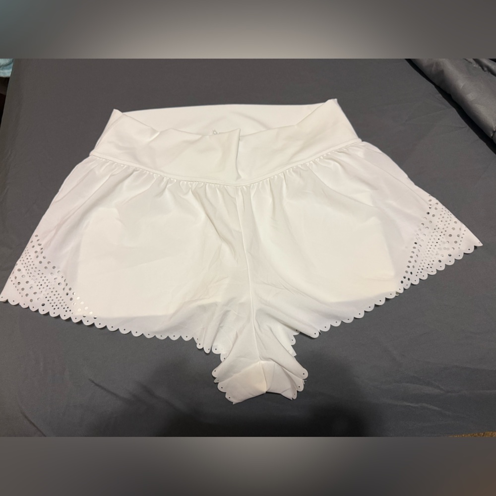 Aerie Offline White Eyelet Trim Shorts